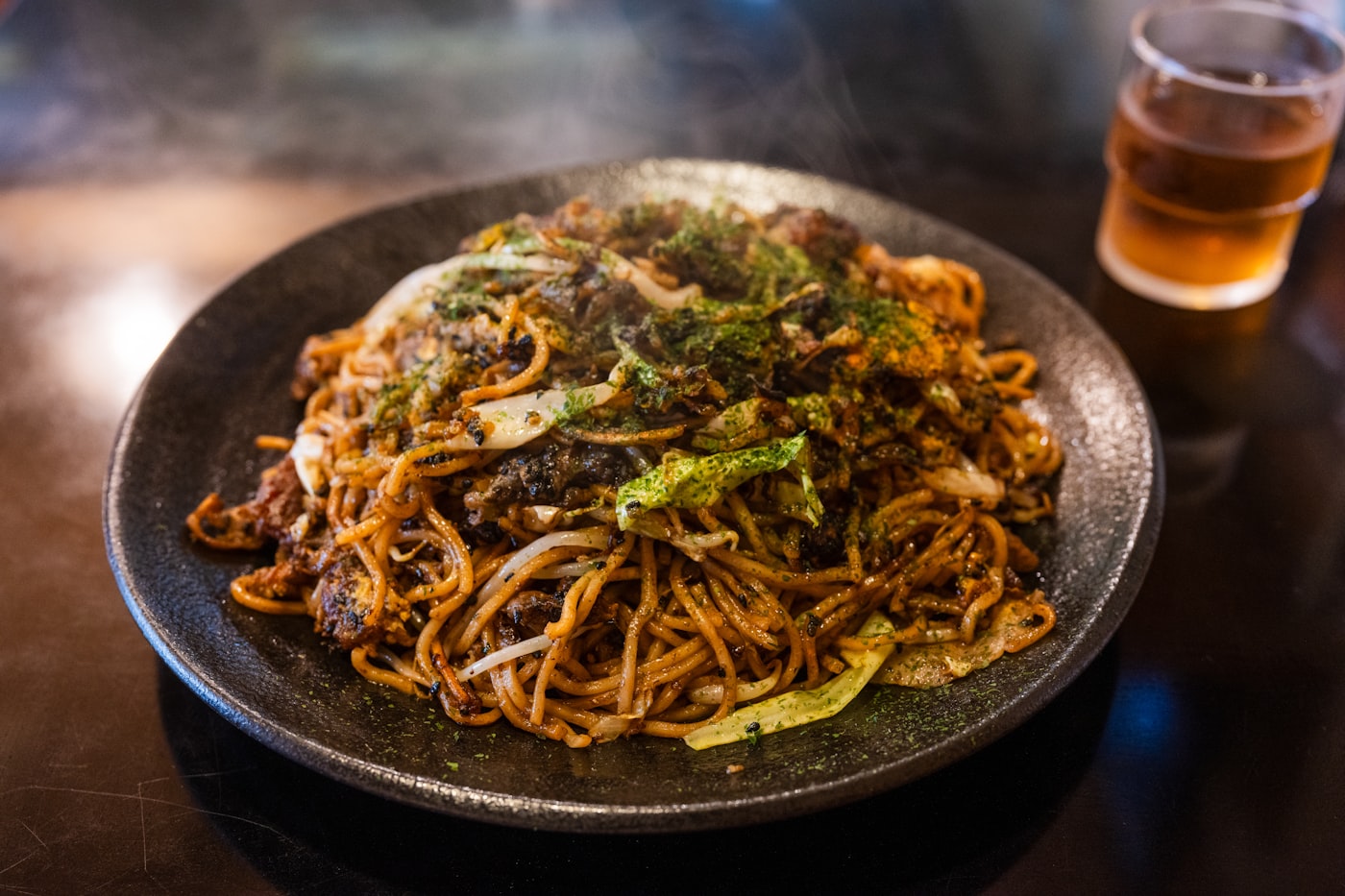 焼きそばとビール